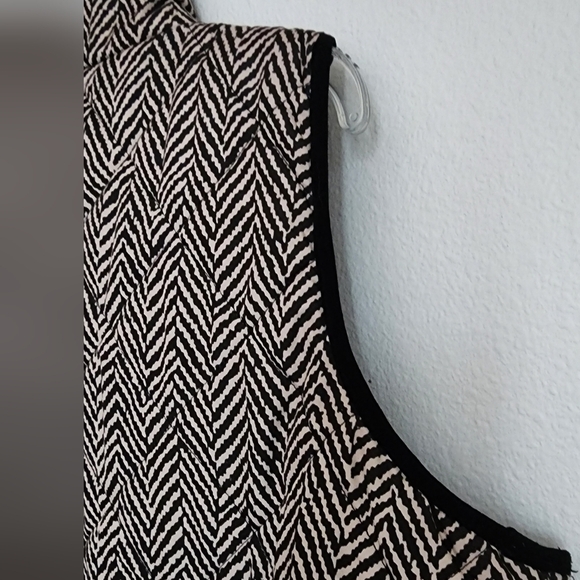Vintage Fresh Vest Women's Black Beige Chevron Full Zip Pockets  Sz 1X - Picture 8 of 11